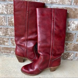 Vintage burgundy red boots made in the USA